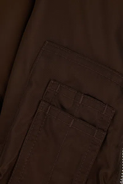 Givenchy Cropped Flap Pocket Jackets With High Collar In Brown