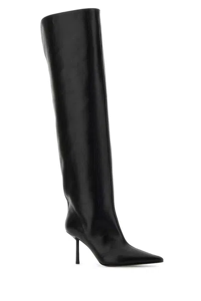 Le Silla Bella Knee Length Pointed Toe Stiletto Boots In Black