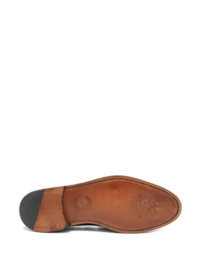 Saxone Of Scotland Penny Leather Loafers In Black