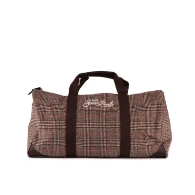 Mc2 Saint Barth Prince Of Wales Duffle Bag In Brown