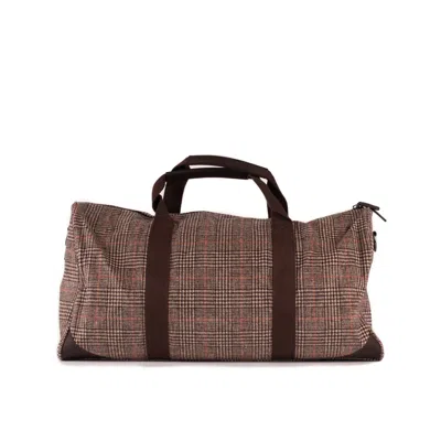 Mc2 Saint Barth Prince Of Wales Duffle Bag In Brown