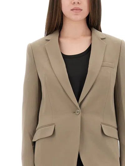 Michael Kors Crepe Blazer In Gold