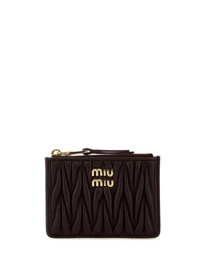 Miu Miu Logo Lettering Wallet In Black