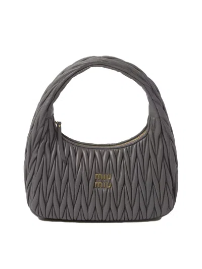 Miu Miu Wander Matelassé Nappa Leather Hobo Bag