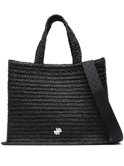 Patou Modern Tote With Versatile Straps In Black