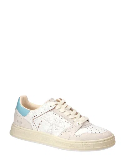 Premiata White Quinnd Sneakers In Metallic