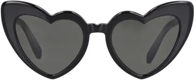 Saint Laurent Wave Heart Frame Sunglasses In Black