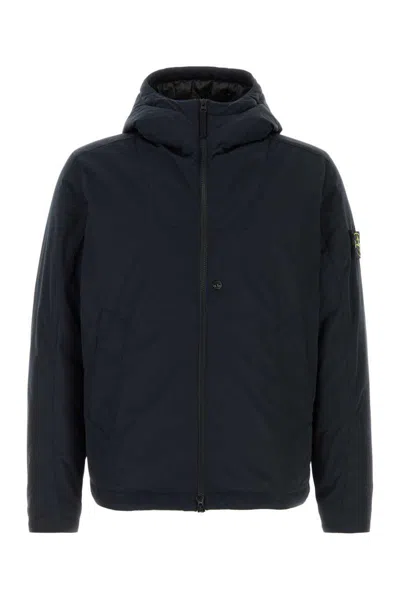 Stone Island Soft Shell Padded Jacket With Waterproof And Windproof Membrane In Blue