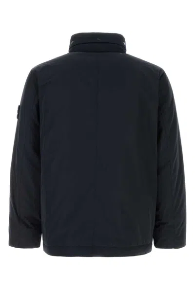 Stone Island Padded Field Jacket With Anti-drip And Snap Pockets In Black