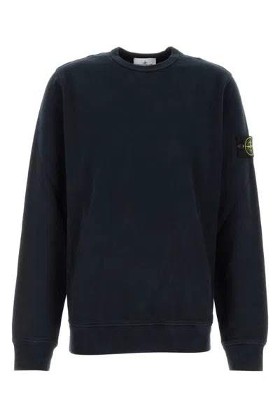 Stone Island Compass-patch Concealed-fastening Coat In Black