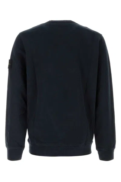 Stone Island Compass-patch Concealed-fastening Coat In Black