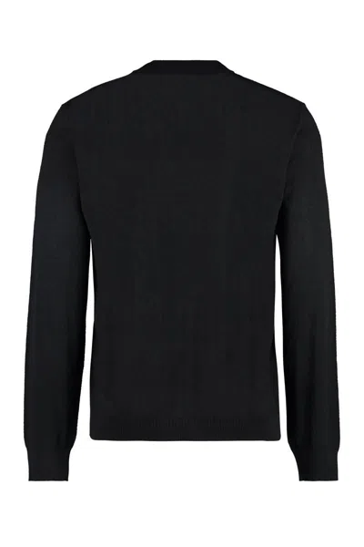Versace Silk And Cotton Blend Sweater In Black