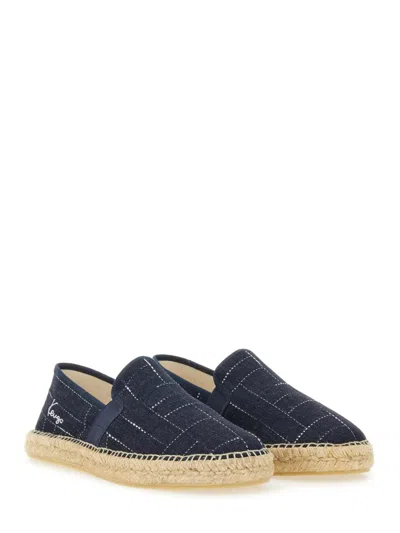Kenzo Logo Embroidered Round Toe Espadrilles In Blue