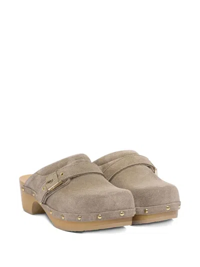 Scholl Pescura Clog 50 Bei&honey Sde50mm Heeled Shoes Beige In Neutral
