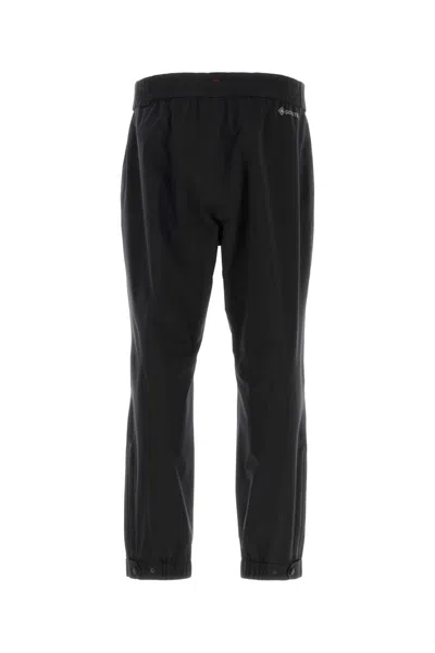 Moncler Nylon Pant With Adjustable Cuffs And Elastic Waistband In Black