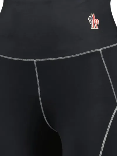 Moncler Leggings With Logo Patch And Contrast Stitching