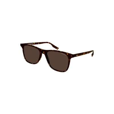 Montblanc Tortoiseshell-effect Square Sunglasses In Brown