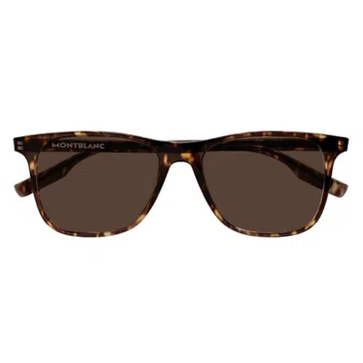 Montblanc Tortoiseshell-effect Square Sunglasses In Brown