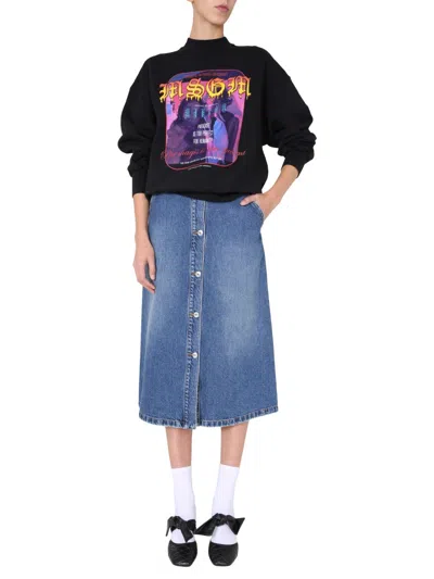 Msgm Printed Sweatshirt By Dario Argento In Black