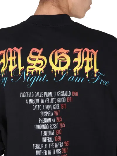 Msgm Printed Sweatshirt By Dario Argento In Black