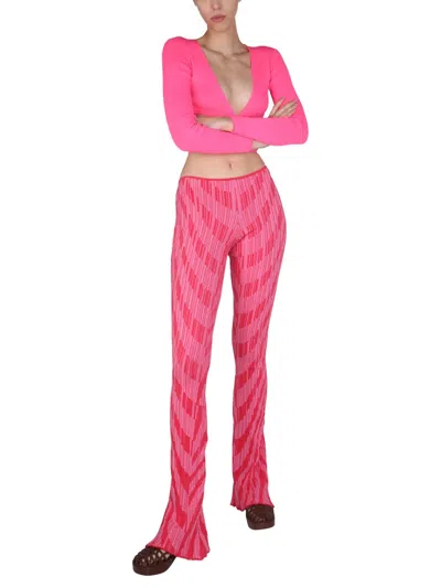 Msgm Pink Polyester Cardigan In Pink