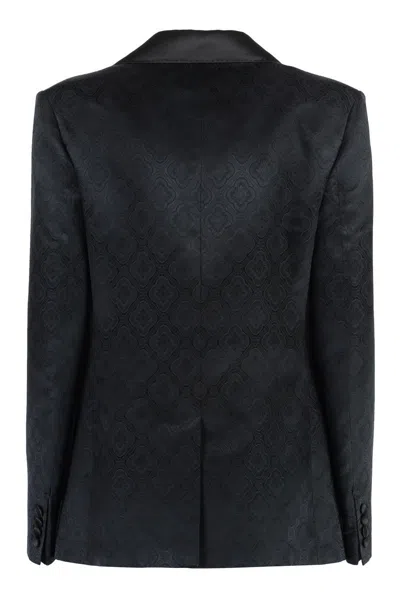 Etro Double-breasted Jacket In Black