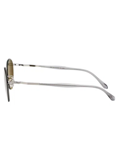 Mykita Shiny Silver Raw Green Solid Steel Sunglasses In Metallic