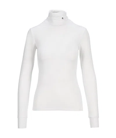 Raf Simons Logo-embroidered Roll-neck Top In White