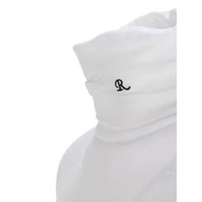 Raf Simons Logo-embroidered Roll-neck Top In White