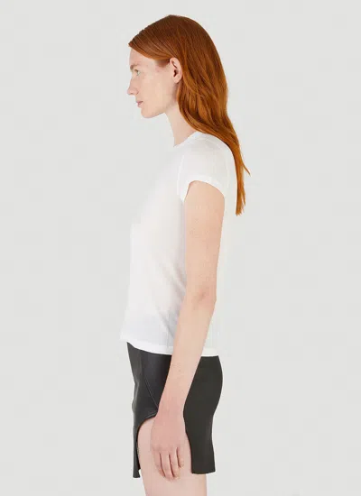 Rick Owens Cropped Crewneck T-shirt In White