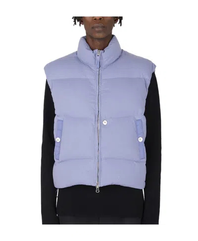 Stone Island Quilted Down Sleeveless Jacket In Purple