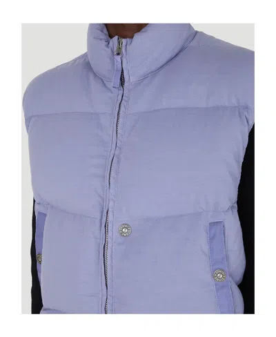 Stone Island Quilted Down Sleeveless Jacket In Purple