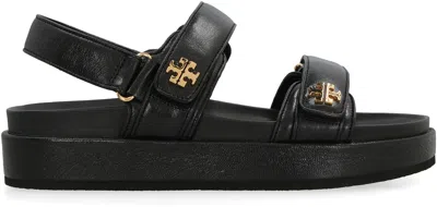 Tory Burch Kira Leather Dual-band Sport Sandals In Black