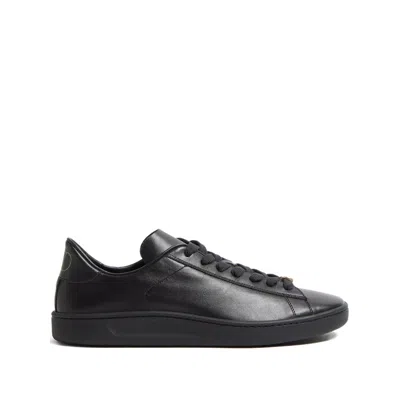 Valentino Royco Signature Brass Vlogo Low-top Sneakers In Black