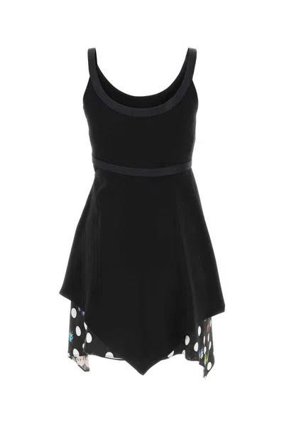 Versace Dua Lipa Envers Satin Mini Dress In Black