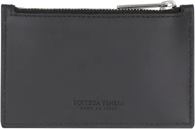 Bottega Veneta Leather Card Holder In Black