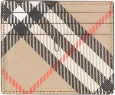 Burberry Checked Motif Card Holder In Neutral