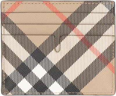Burberry Checked Motif Card Holder In Neutral