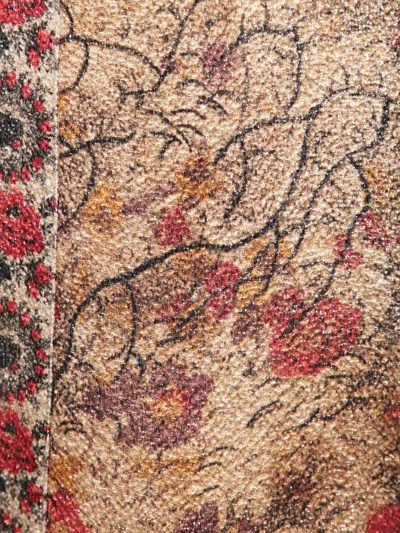 Pierre-louis Mascia Pierre Louis Mascia Wiil And Silk Printed Kimono In Brown