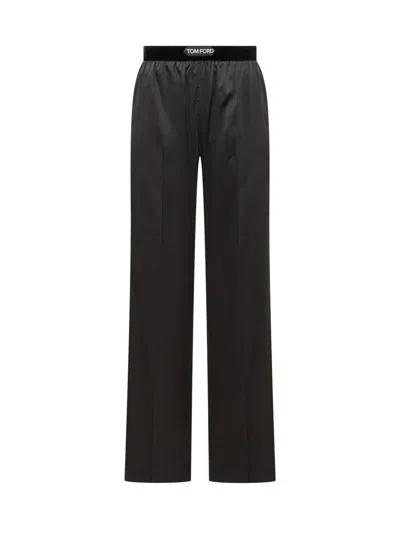 Tom Ford Silk Satin Pants In Black