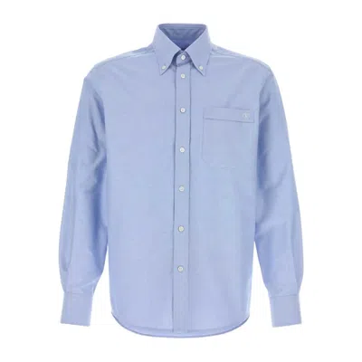 Valentino Camicia Maniche Lunghe Celeste In Blue