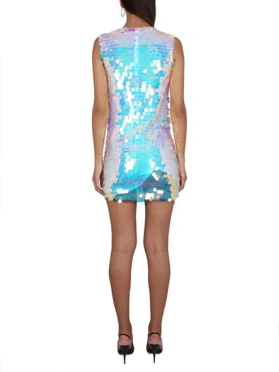 Nina Ricci Iridescent Sequined Mini Dress In Blue