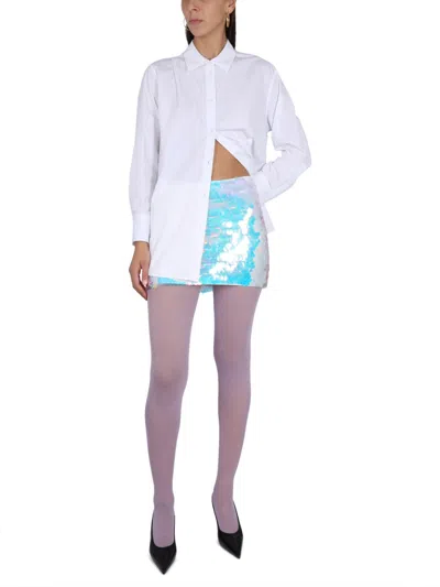 Nina Ricci Shimmering Sequin High Waist Mini Skirt