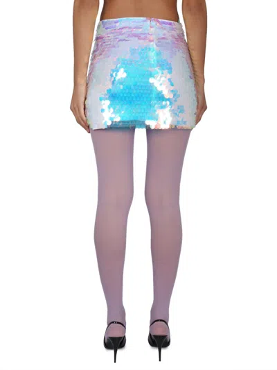 Nina Ricci Shimmering Sequin High Waist Mini Skirt
