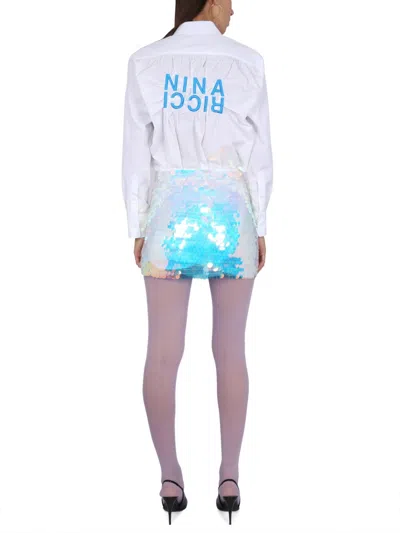 Nina Ricci Relaxed Fit White Button Closure Shirt In White