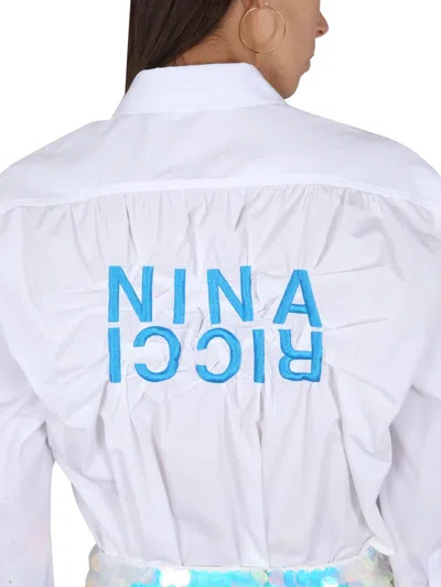 Nina Ricci Relaxed Fit White Button Closure Shirt In White