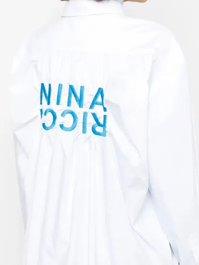 Nina Ricci Relaxed Fit White Button Closure Shirt In White