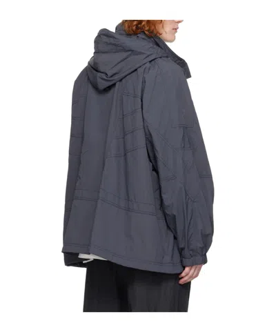 Juunj Gray Oblique Cut Track Jacket In Gray