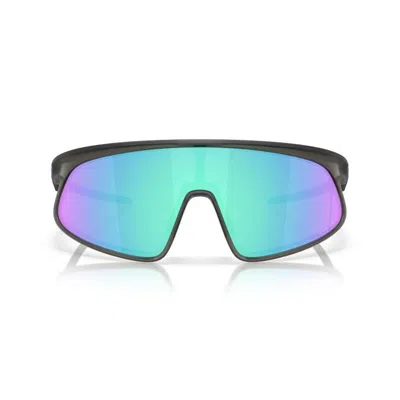 Oakley Rslv 149mm Prizm Polarized Shield Sunglasses In Blue