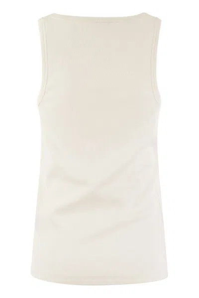 Moncler Logo-embroidered Sports Vest In Neutral
